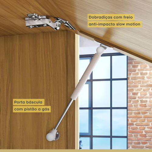 Nesher cozinha modulada Mdf 6 peças Nesher Imperatriz marrom off white