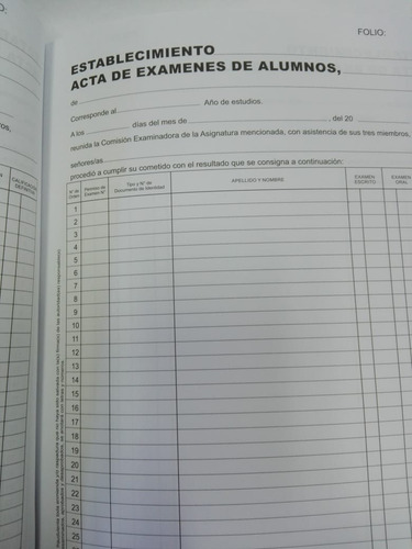 Imagen 6 de 6 de Pack De 6 Libros De Actas De Examen