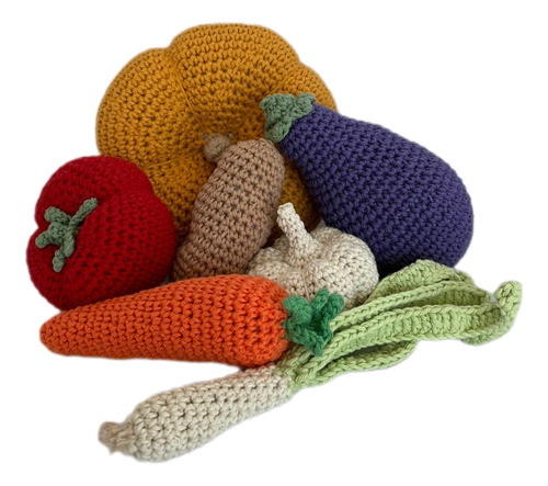 Set Verduras Tejidas Crochet - Amigurumi - Juego Infantil