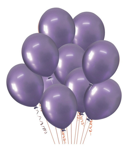 Balão Bexiga Roxo Lilás Metalico N° 9 - 25 Unidades