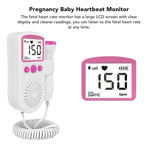 Monitor Fetal Portatil Con Pantalla Lcd Y Alta Precisión