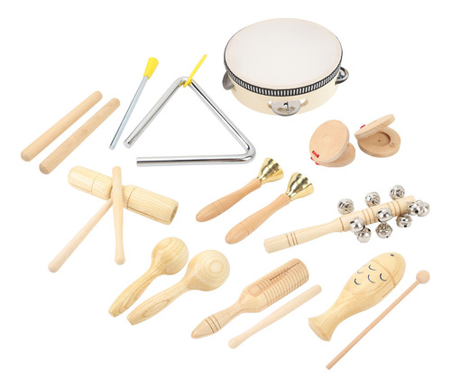 Juego De 10 Instrumentos Musicales De Percusión De Madera