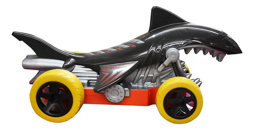 Vehículos Coches Fricción Hotwheels Shark Bite Carreras Color Negro Personaje Dinosaurio
