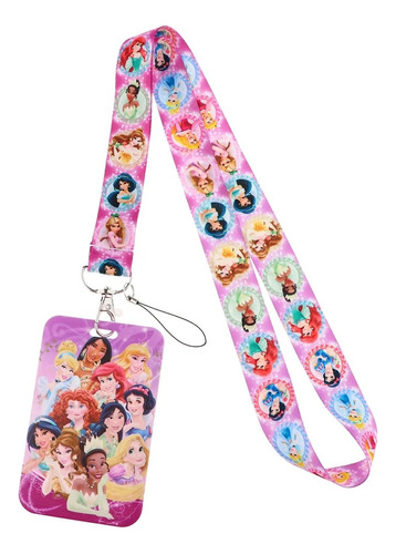 Lanyard Disney Varios Personajes Peliculas + Portacredencial