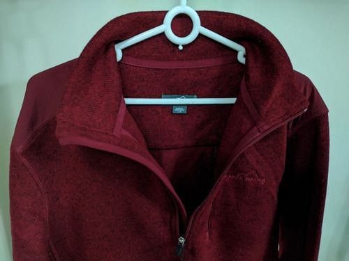 Polera Eddie Bauer Suéter Rojo Con Cremallera De 1/4