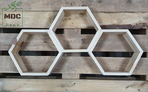Repisa Hexagonal De Madera