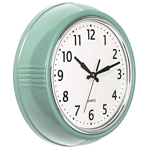 Reloj De Pared Retro De 12 Pulgadas Verde Menta Cocina ...