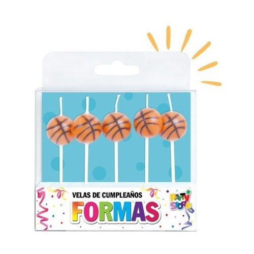 Party Store - Velas Formas Set Pelota De Basquet X 5 Torta