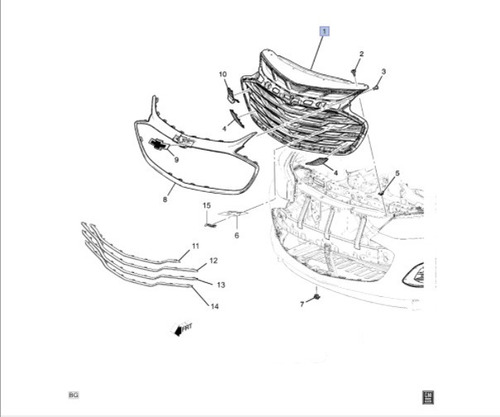Rejilla Int. Delantera Cruze Gm 42800933