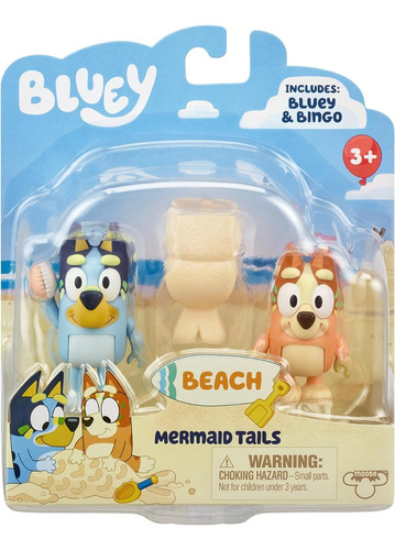 Bluey Set 2 Figuras Bluey Y Bingo Colas De Sirena