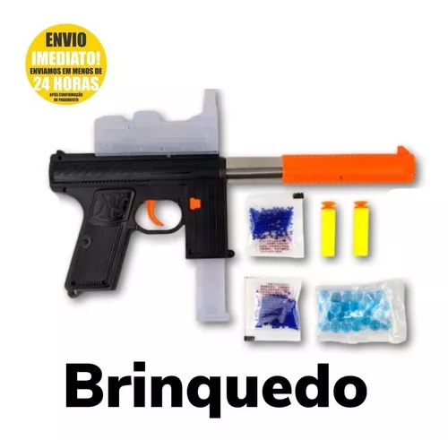 Arminha Brinquedo Lançador Nerf Arma Pistola Atira Dardos