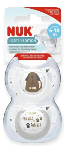 Chupete Nuk Star Soother Silicona Cat Dog X2 6 A 18 Meses