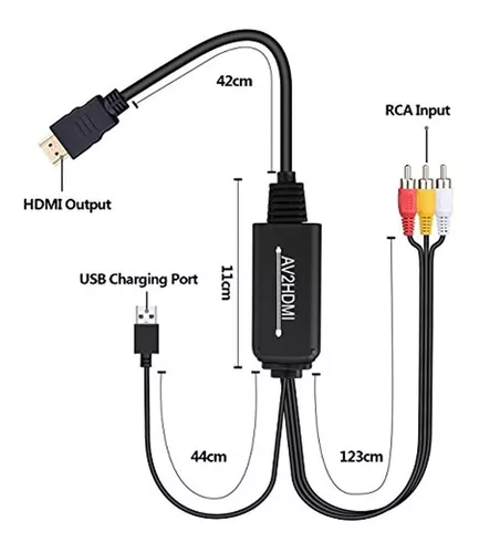 Mini adaptador de HDTV completo, convertidor HDMI-Compatible con Cable RCA  HDMI-Compatible macho a 3RCA AV macho - AliExpress