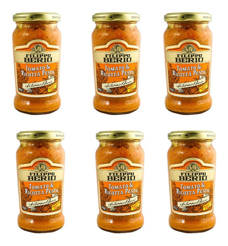 6 Salsa Pesto Filippo Berio Tomate, Ricota 190g Envio Gratis