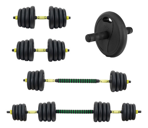 Set De Mancuernas Ajustables 40kg Pesas Ejercicio Altera Gym Color Amarillo
