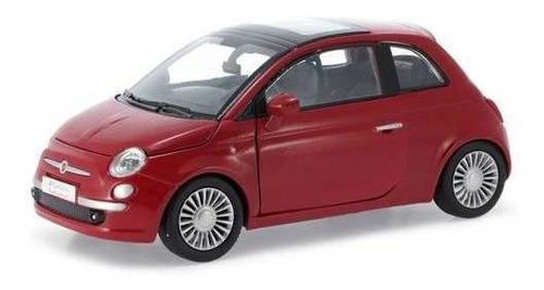 Fiat Nuova 500 Vermelho - Escala 1:24 - Motormax