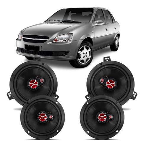 4 Alto Falante 6 Pol 200w Rms Corsa Classic Wagon Foxer Cor Preto