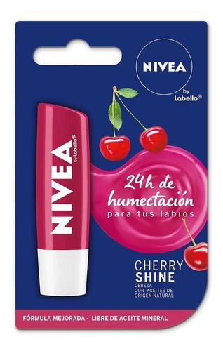 Pack 3u Labial Nivea By Labello Fruity Shine Cereza Cherry