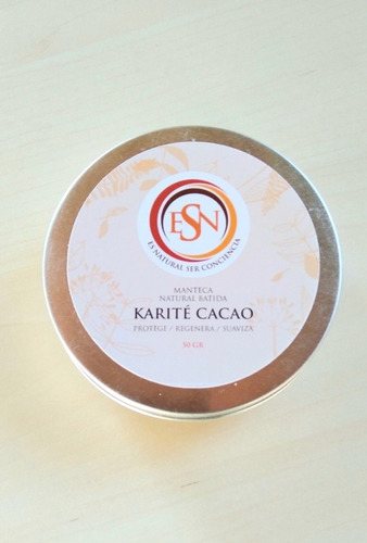 Manteca Natural Karité Cacao 50gr Natural Orgánico