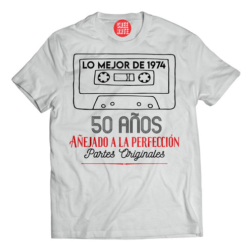 Playera Cumpleaños 50 Lo Mejor De 1974 Añejado A Perfección 