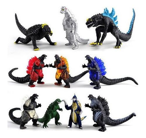 Juego De 10 Figuras De Acción De Gojira Godzilla Pvc