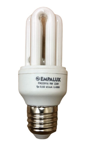 Lâmpada Fluorescente Mini Compacta 9w Base E27 220v Empalux Branco-frio