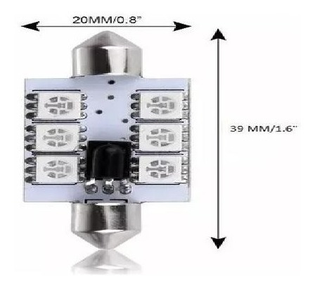 Imagen 3 de 8 de Tubular Led Auto Multicolor Rgb Con Control 5w 16 Funciones