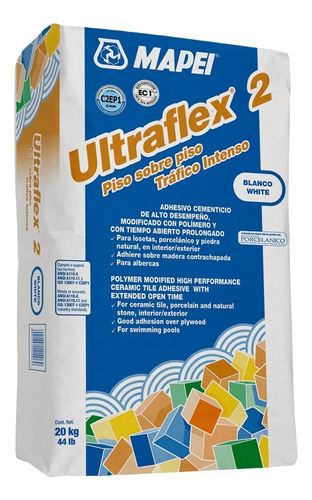 Pego Ultraflex Mapei 22,7 Kg Gris Y Blanco