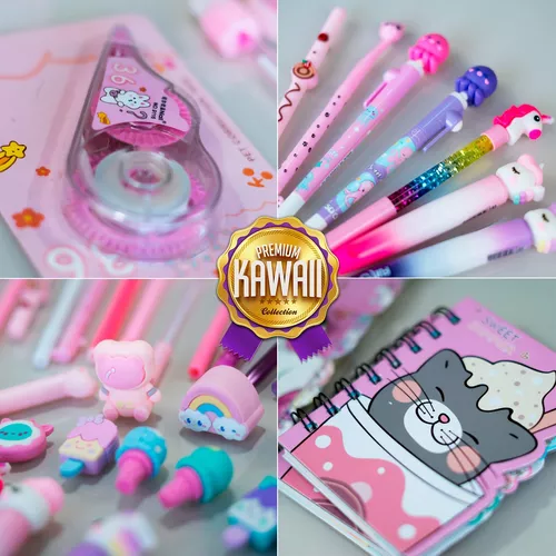 Caixa Surpresa Papelaria Kawaii 15 Itens + Muitos Brindes - Dupari