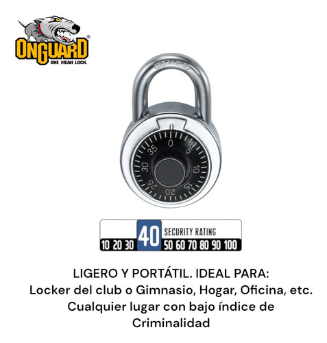 3 Candados De Seguridad Onguard 8104 Reforzados Multiusos Color Plateado