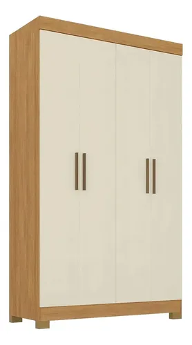 Guarda-roupa 4 Portas Mdp Paris Cinamono E Off White 205x119
