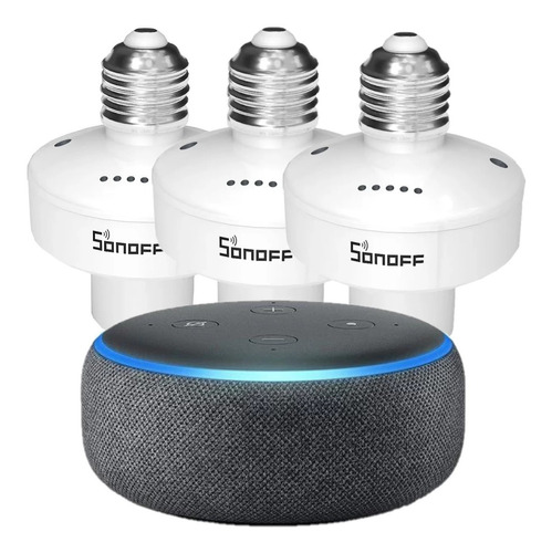 Pack Amazon Echo Dot 3 Alexa Y 3 Soquetes Wifi Sonoff 