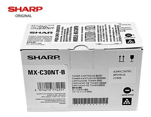 Toner Sharp Mx-c30nt-b Original, Nuevo