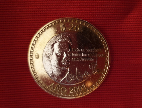 Moneda Conmemorativa De 20 Pesos, Octavio Paz