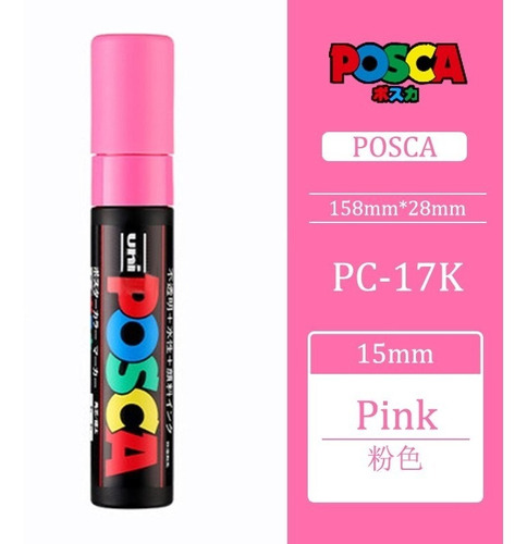 Plumon Acrilico Posca 17k= 15mm Rosa Neon