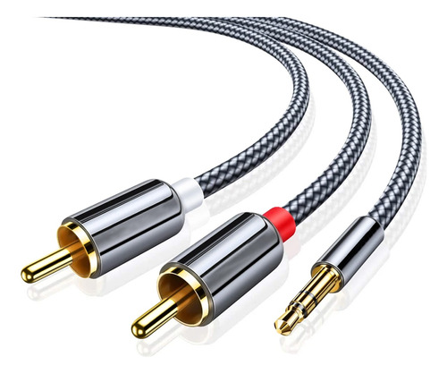 Cable Audio Jack 3.5 Mm A 2 Rca Conector Auxiliar Stereo 2m