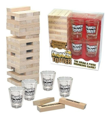 Juego De Mesa Para Beber Jenga Con Vasos De Shots