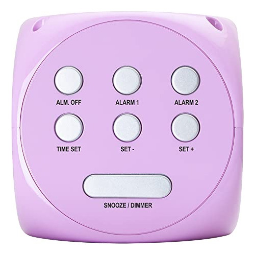 Reloj Digital Con Alarma Dual Y Carga Usb-a Y Tipo-c Rosa