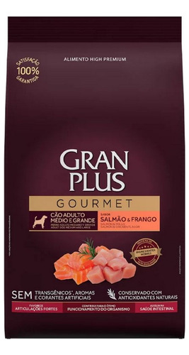 Ração Cães Adulto M/g Salmão Gourmet 10kg Gran Plus