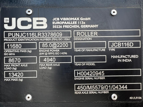 Vibrocompactador Jcb Pata De Cabra 2024 Nuevo Compactación