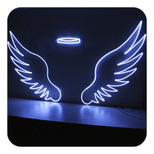 Placa Luminoso Letreiro Led Neon Asa 160x100 Decoração Rgb