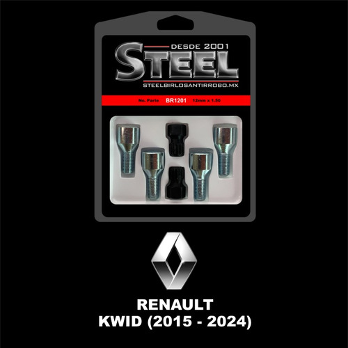 Birlos Tuercas Seguridad Antirrobo Renault Kwid 2014-2025