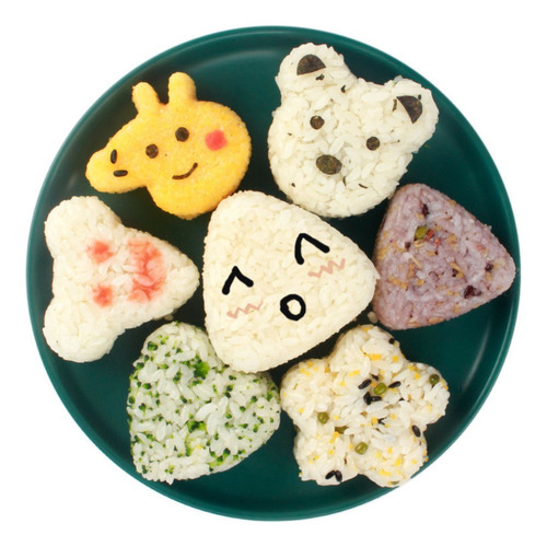 8 Moldes Bolas De Arroz Moldes Sushi Con Tapa Varios Diseños