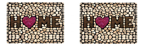 Tapete Para Puerta De Entrada De Casa Con Adoquines En 3d, 4 Color Fix Diseño De La Tela Fix