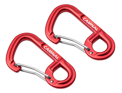 2pcs Mosquetón Pequeño Llavero Clip Aluminio Ligero Rojo