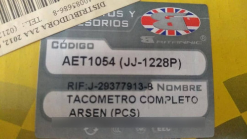 Imagen 4 de 4 de Tacometro Arsen Completo