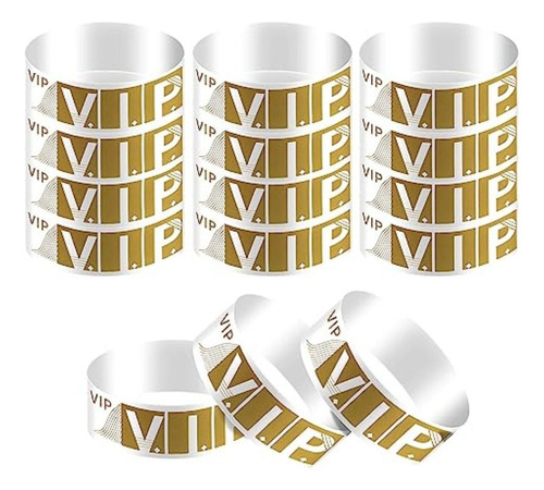 Pulseras Adhesivas De Papel Vip, Doradas, Eventos For Fiest