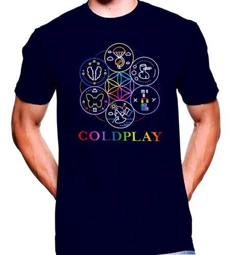 Camiseta Premium Rock Estampada Coldplay Timeline