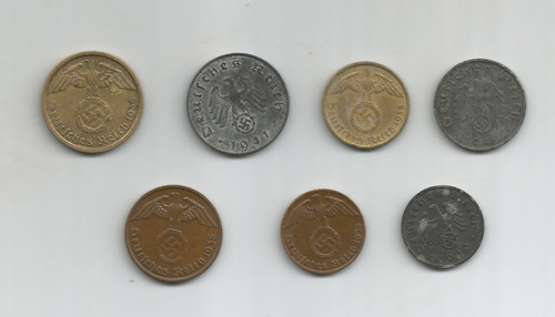 Lote 7 Monedas Alemania 2da Guerra Mundial R-115