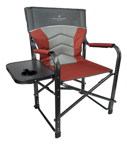 Silla De Campamento Xl Con Mesa Auxiliar Plegable Resistente Burnt Henna